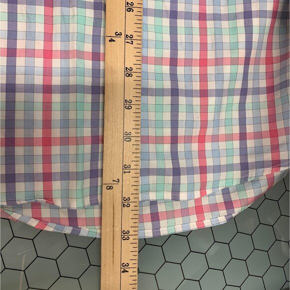 Peter Millar Crown Ease Button Down Casual Shirt Mens L Multicolor Check Plaid - Picture 5 of 8